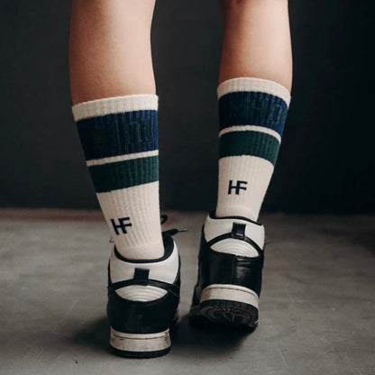 HOLYFREEDOM（ホーリーフリーダム）メンズ ソックス "LARRYBIRD SOX" 【ホワイト/ネイビー/グリーン】