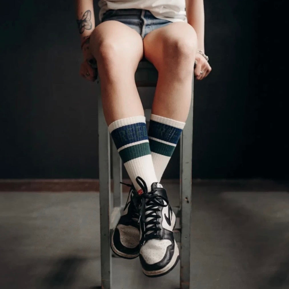 HOLYFREEDOM（ホーリーフリーダム）メンズ ソックス "LARRYBIRD SOX" 【ホワイト/ネイビー/グリーン】
