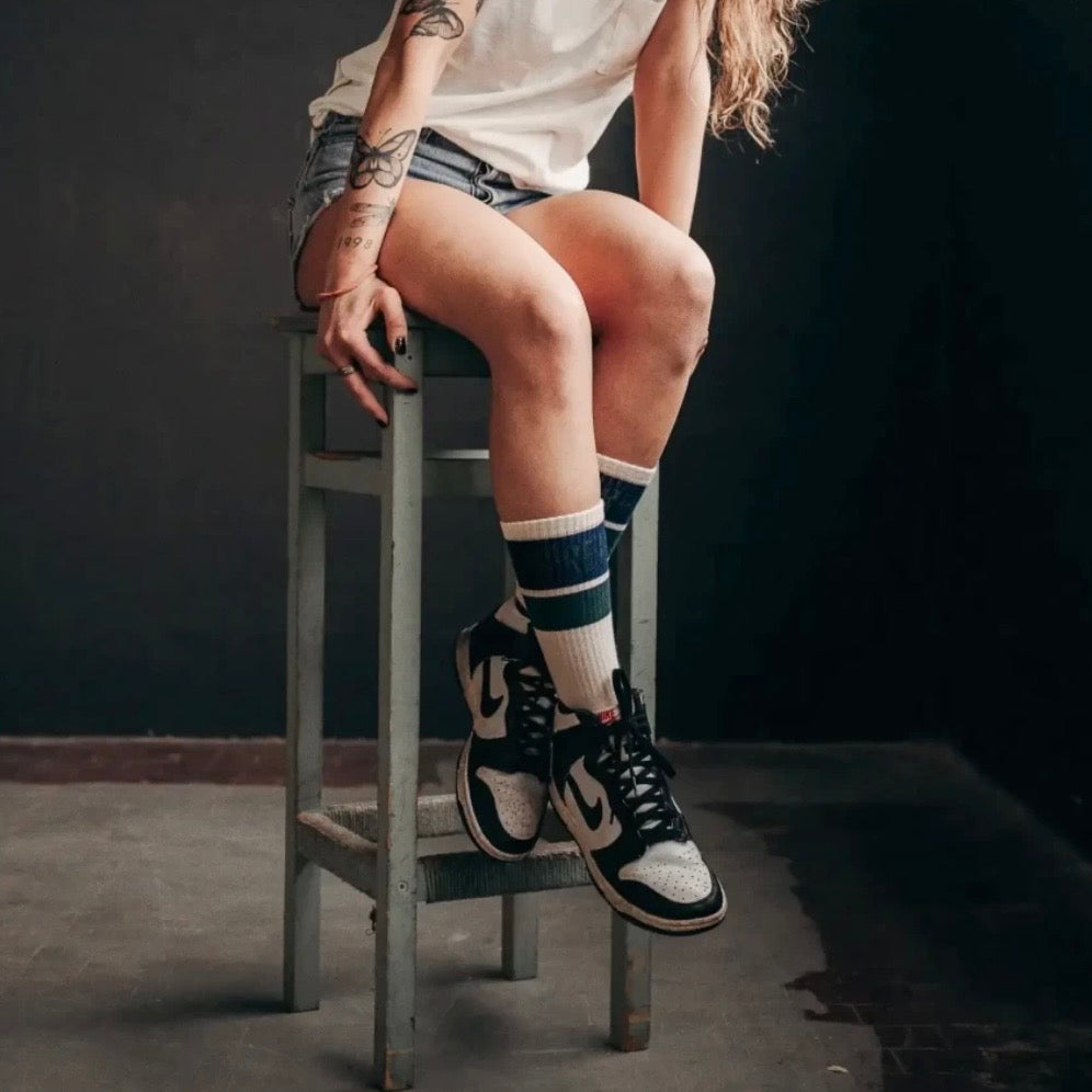 HOLYFREEDOM（ホーリーフリーダム）メンズ ソックス "LARRYBIRD SOX" 【ホワイト/ネイビー/グリーン】