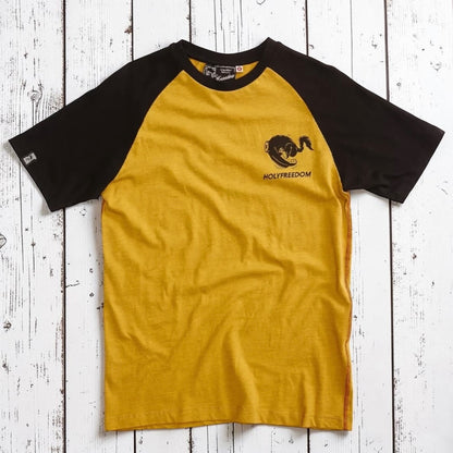 HOLYFREEDOM（ホーリーフリーダム）半袖Tシャツ "SHOELES JOE T-SHIRT" 【イエロー/ブラック】