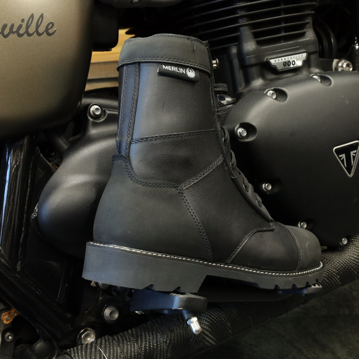 MERLIN マーリン 防水/防寒 レザーライディングブーツ 【ブラック】Bandit D3O® Waterproof Boot