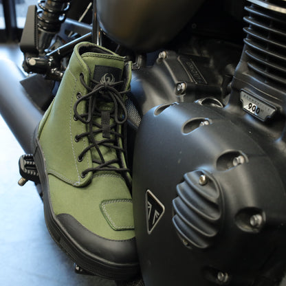 MERLIN マーリン ライディングシューズ "Knots Canvas D3O Boot" 【オリーブ】