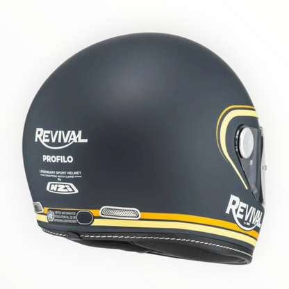 NZI HELMETS  ”REVIVAL"  フルフェイスヘルメット【Profilo Dark Blue/Orange Matt】装飾品