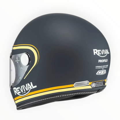 NZI HELMETS  ”REVIVAL"  フルフェイスヘルメット【Profilo Dark Blue/Orange Matt】装飾品