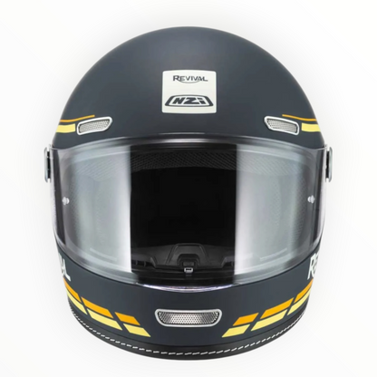 NZI HELMETS  ”REVIVAL"  フルフェイスヘルメット【Profilo Dark Blue/Orange Matt】装飾品