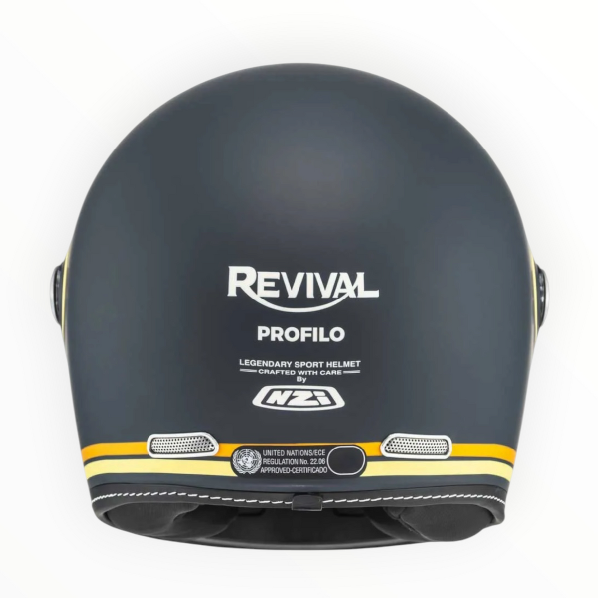 NZI HELMETS  ”REVIVAL"  フルフェイスヘルメット【Profilo Dark Blue/Orange Matt】装飾品