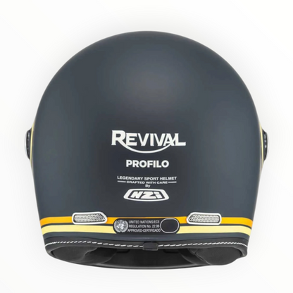 NZI HELMETS  ”REVIVAL"  フルフェイスヘルメット【Profilo Dark Blue/Orange Matt】装飾品