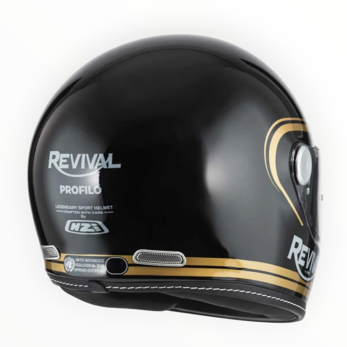 NZI HELMETS  ”REVIVAL"  フルフェイスヘルメット【Profilo Black/Gold】装飾品