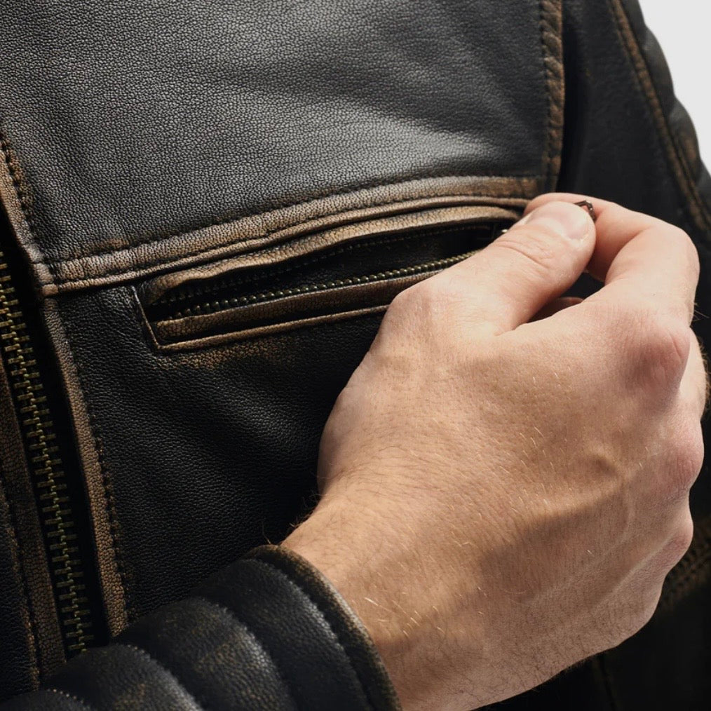 REBELHORN（レベルホーン）レザージャケット "Hunter II Leather Jacket " 【ヴィンテージブラウン】