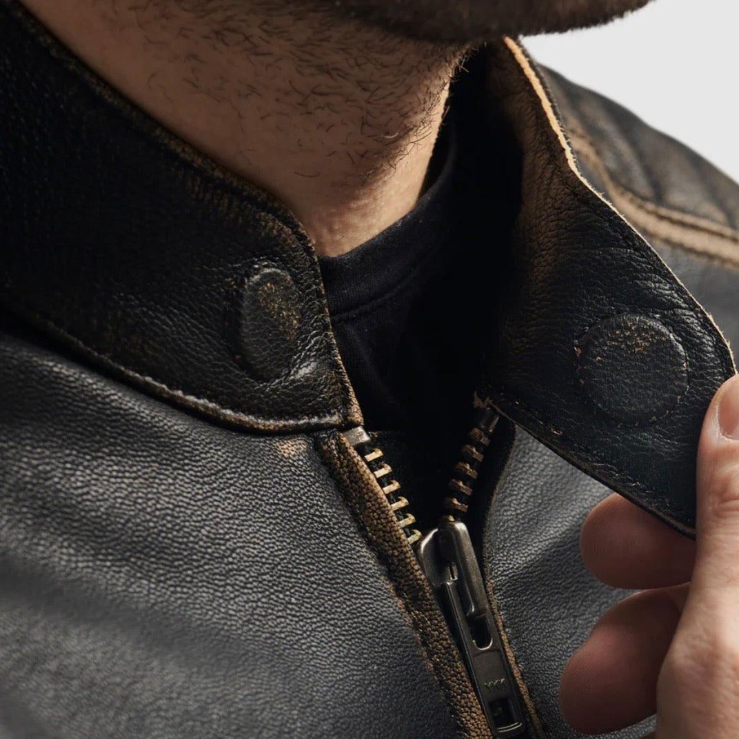REBELHORN（レベルホーン）レザージャケット "Hunter II Leather Jacket " 【ヴィンテージブラウン】