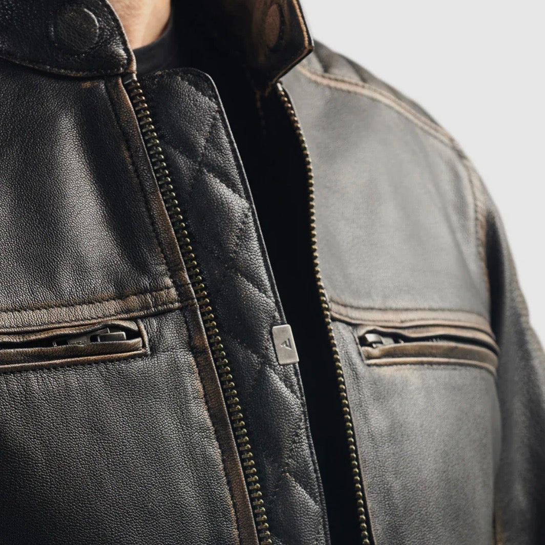 REBELHORN（レベルホーン）レザージャケット "Hunter II Leather Jacket " 【ヴィンテージブラウン】