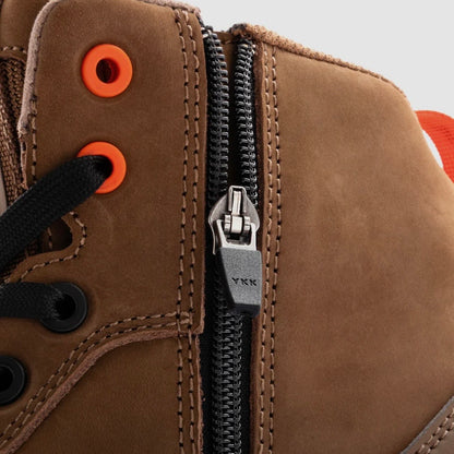 REBELHORN（レベルホーン）パンチングレザースニーカー "Spike Motorcycle Boots" 【ブラウン】
