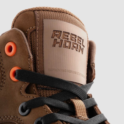 REBELHORN（レベルホーン）パンチングレザースニーカー "Spike Motorcycle Boots" 【ブラウン】