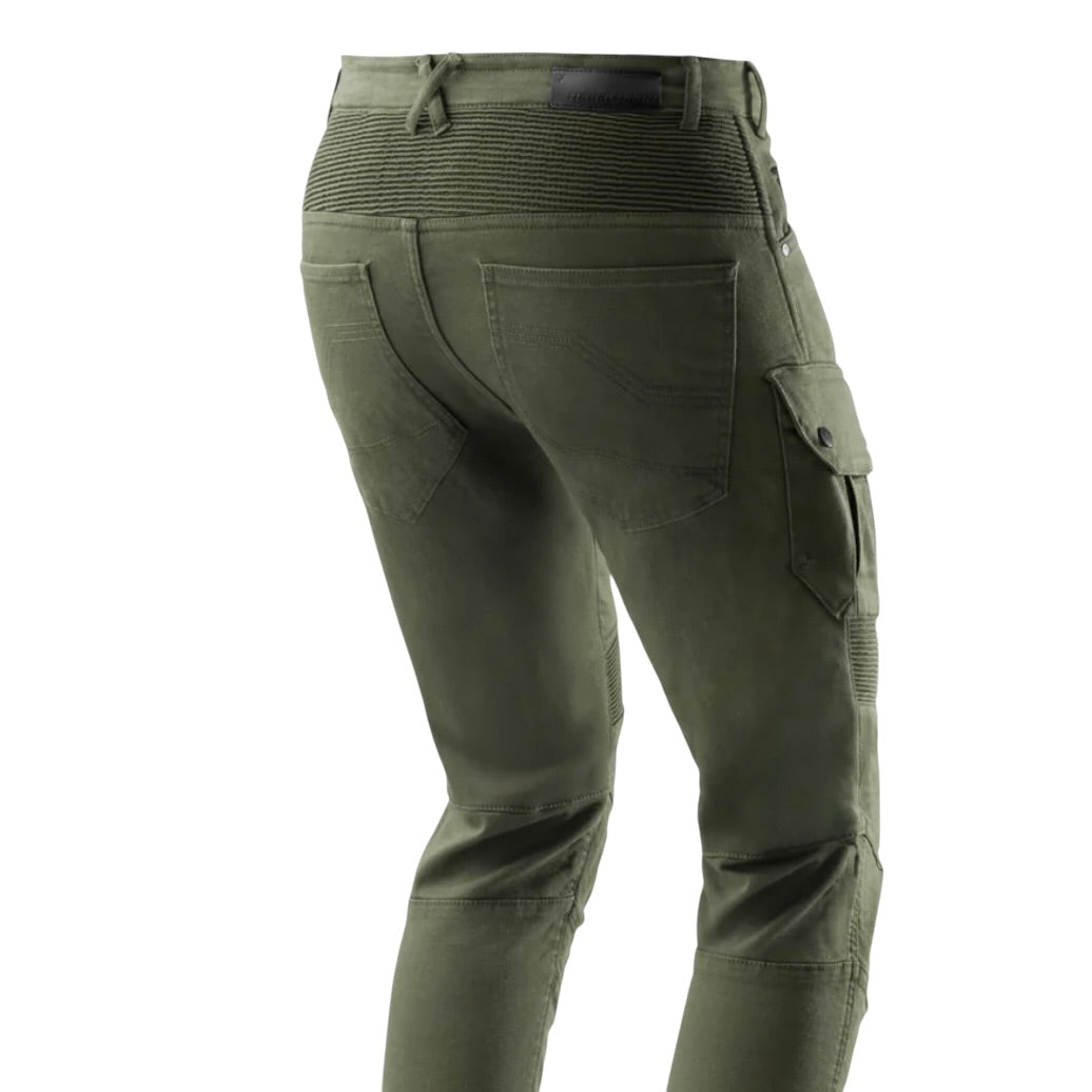 REBELHORN（レベルホーン）ライディングカーゴパンツ "Faster Motorcycle Jeans " 【グリーン】