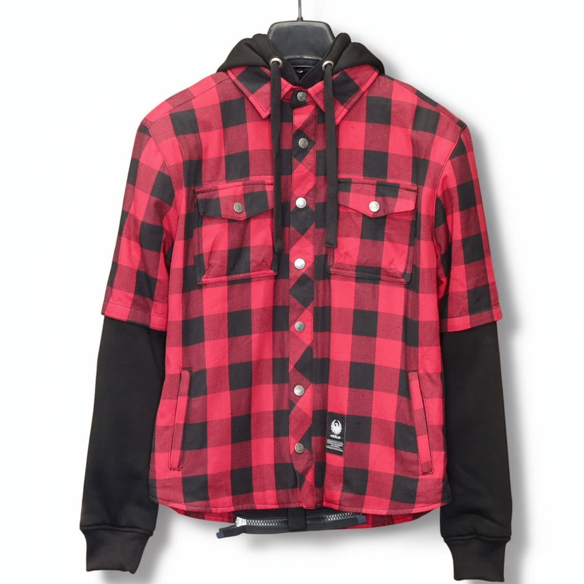 MERLIN （マーリン） ライディングシャツジャケット "DEADWOOD FLANNEL HOODY" 【ブラック/レッド】