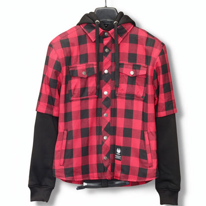 MERLIN （マーリン） ライディングシャツジャケット "DEADWOOD FLANNEL HOODY" 【ブラック/レッド】