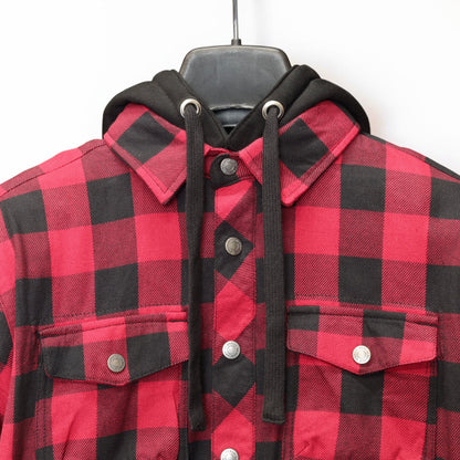MERLIN （マーリン） ライディングシャツジャケット "DEADWOOD FLANNEL HOODY" 【ブラック/レッド】