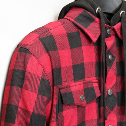 MERLIN （マーリン） ライディングシャツジャケット "DEADWOOD FLANNEL HOODY" 【ブラック/レッド】