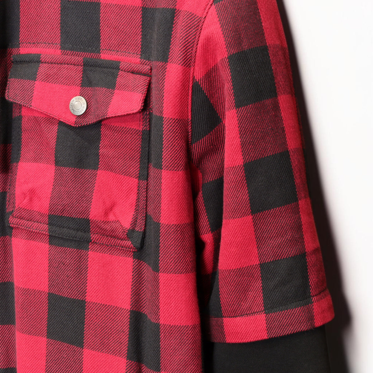 MERLIN （マーリン） ライディングシャツジャケット "DEADWOOD FLANNEL HOODY" 【ブラック/レッド】