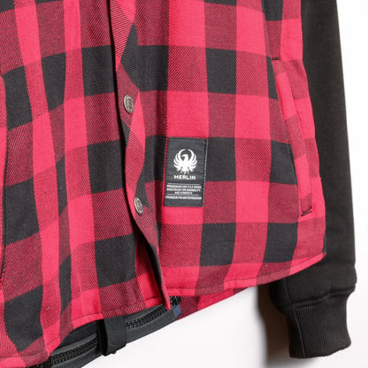 MERLIN （マーリン） ライディングシャツジャケット "DEADWOOD FLANNEL HOODY" 【ブラック/レッド】