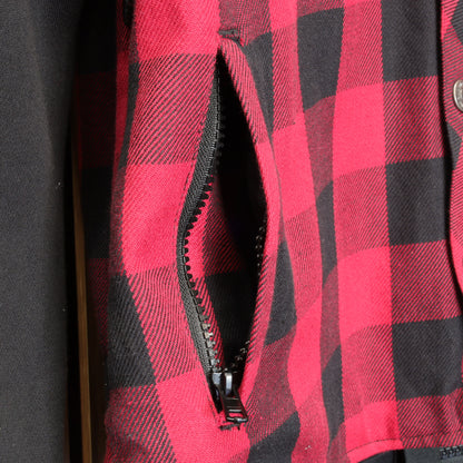 MERLIN （マーリン） ライディングシャツジャケット "DEADWOOD FLANNEL HOODY" 【ブラック/レッド】