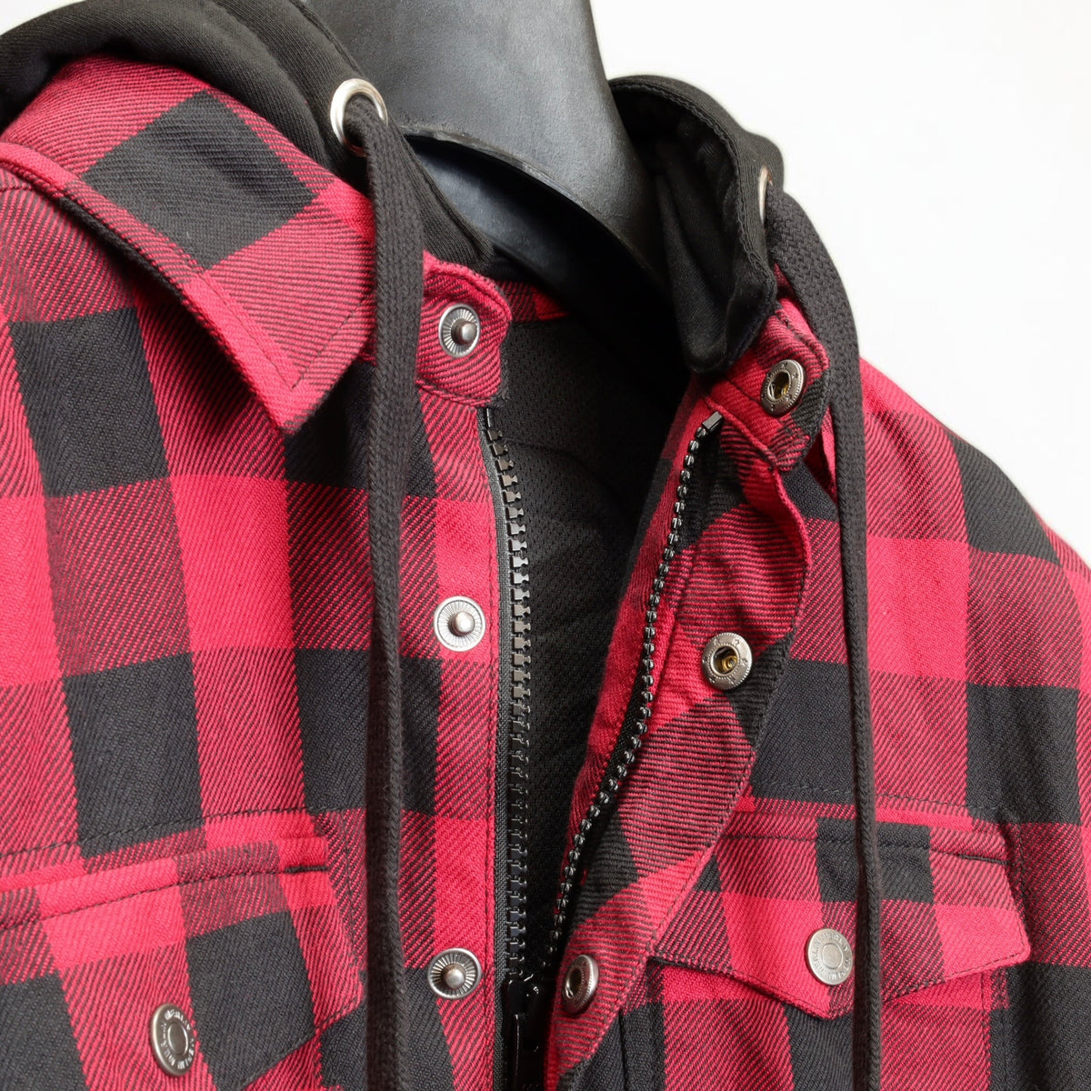 MERLIN （マーリン） ライディングシャツジャケット "DEADWOOD FLANNEL HOODY" 【ブラック/レッド】