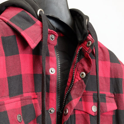 MERLIN （マーリン） ライディングシャツジャケット "DEADWOOD FLANNEL HOODY" 【ブラック/レッド】