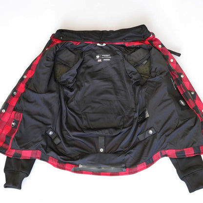 MERLIN （マーリン） ライディングシャツジャケット "DEADWOOD FLANNEL HOODY" 【ブラック/レッド】