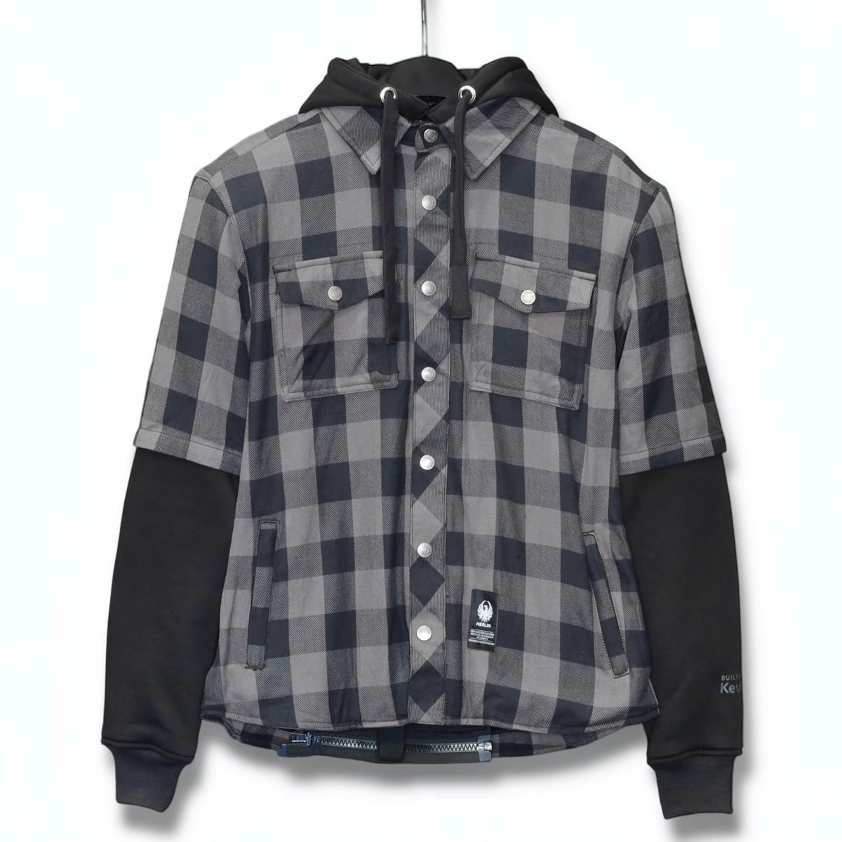 MERLIN （マーリン） ライディングシャツジャケット "DEADWOOD FLANNEL HOODY" 【ブラック/グレー】