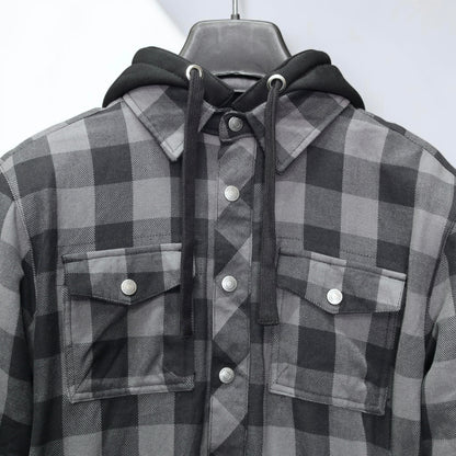 MERLIN （マーリン） ライディングシャツジャケット "DEADWOOD FLANNEL HOODY" 【ブラック/グレー】