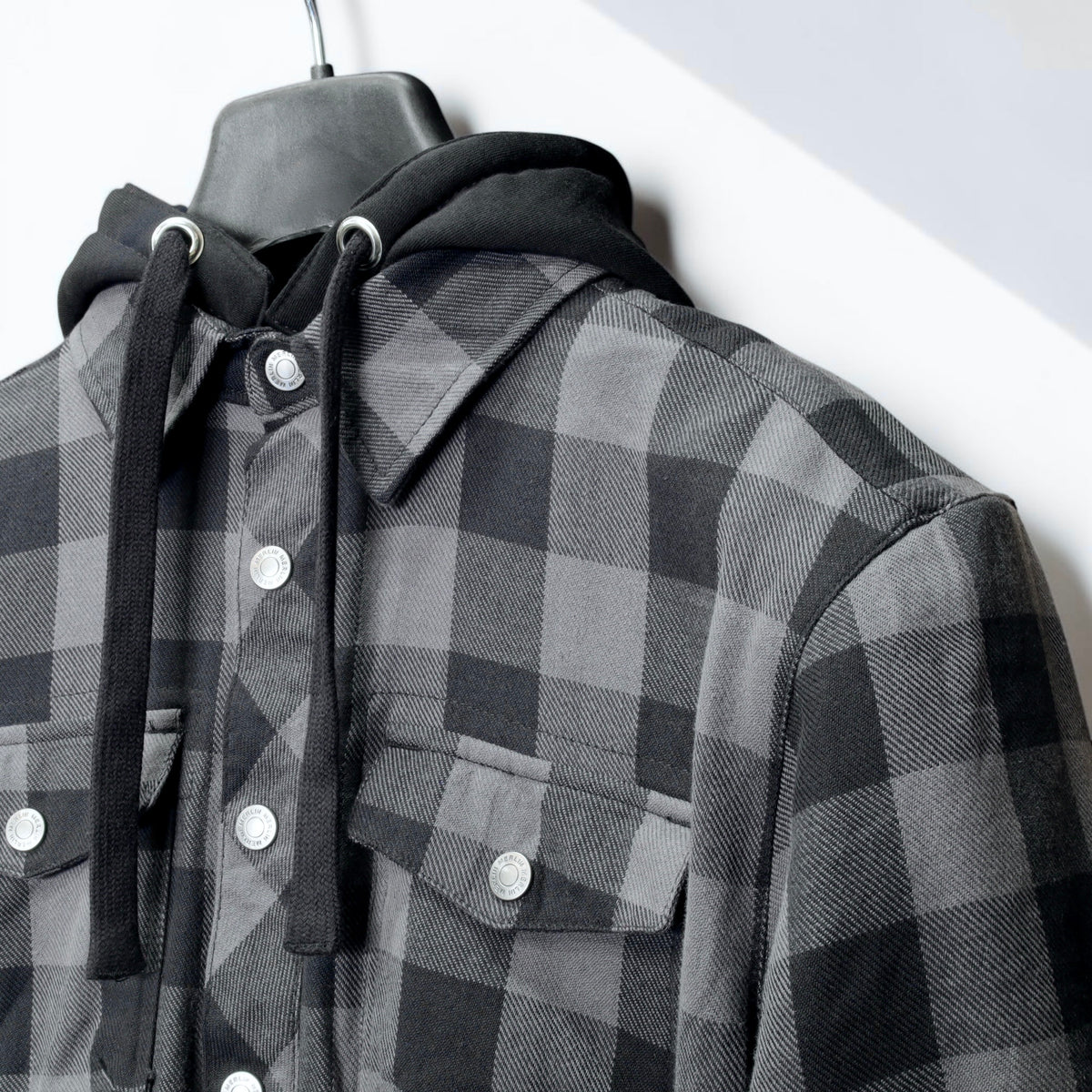 MERLIN （マーリン） ライディングシャツジャケット "DEADWOOD FLANNEL HOODY" 【ブラック/グレー】