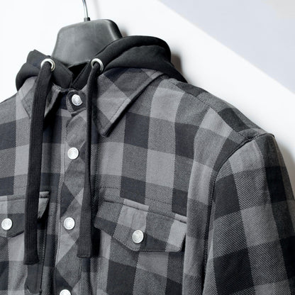 MERLIN （マーリン） ライディングシャツジャケット "DEADWOOD FLANNEL HOODY" 【ブラック/グレー】