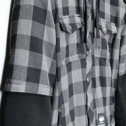 MERLIN （マーリン） ライディングシャツジャケット "DEADWOOD FLANNEL HOODY" 【ブラック/グレー】