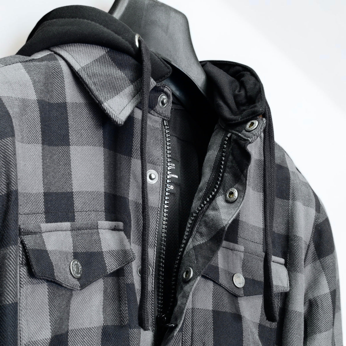 MERLIN （マーリン） ライディングシャツジャケット "DEADWOOD FLANNEL HOODY" 【ブラック/グレー】