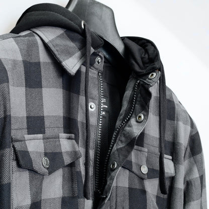 MERLIN （マーリン） ライディングシャツジャケット "DEADWOOD FLANNEL HOODY" 【ブラック/グレー】