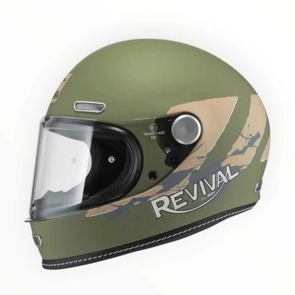 NZI HELMETS  ”REVIVAL"  フルフェイスヘルメット【Footprint Green/Grey Matt】装飾品
