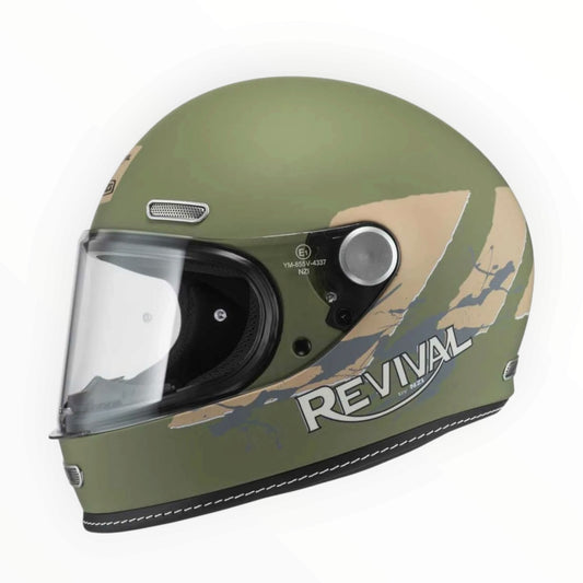 NZI HELMETS  ”REVIVAL"  フルフェイスヘルメット【Footprint Green/Grey Matt】装飾品