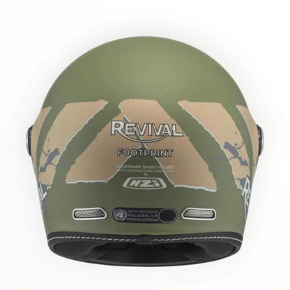 NZI HELMETS  ”REVIVAL"  フルフェイスヘルメット【Footprint Green/Grey Matt】装飾品