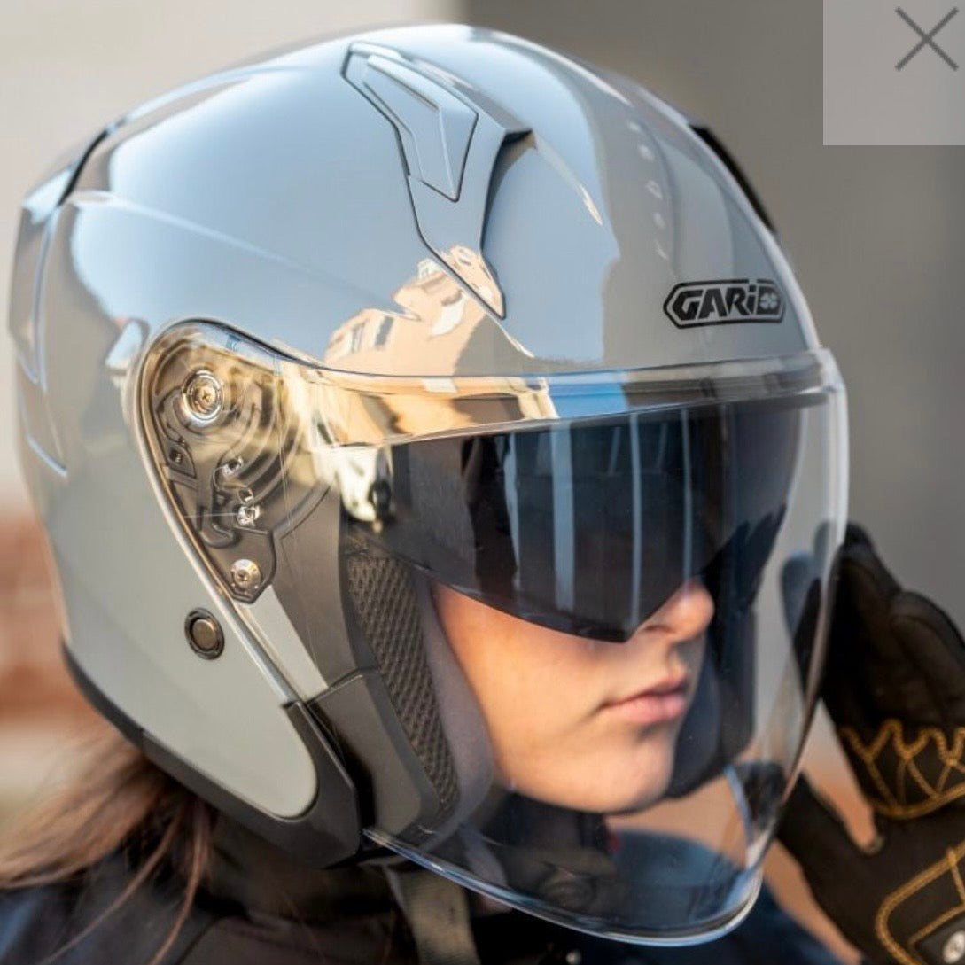 GARIBALDI（ガリバルディ）G40 Sunvisor ジェットヘルメット【Matt Silver】装飾品