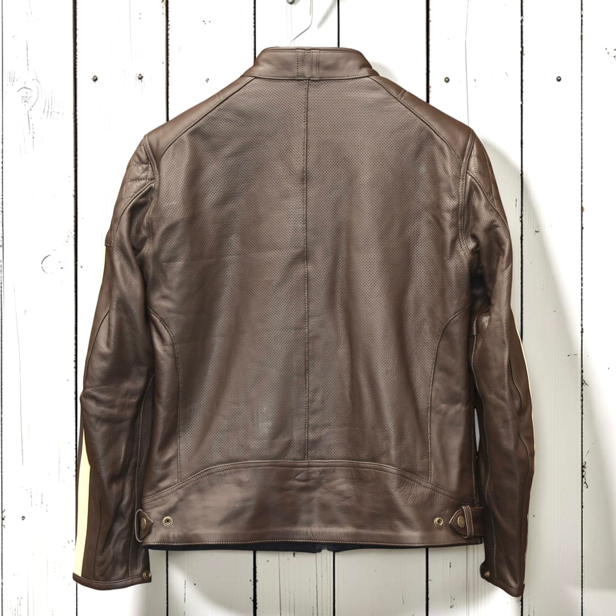 MERLIN （マーリン） パンチングレザーレザージャケット 　"ICON D3O LEATHER JACKET" 【ブラウン/クリーム】