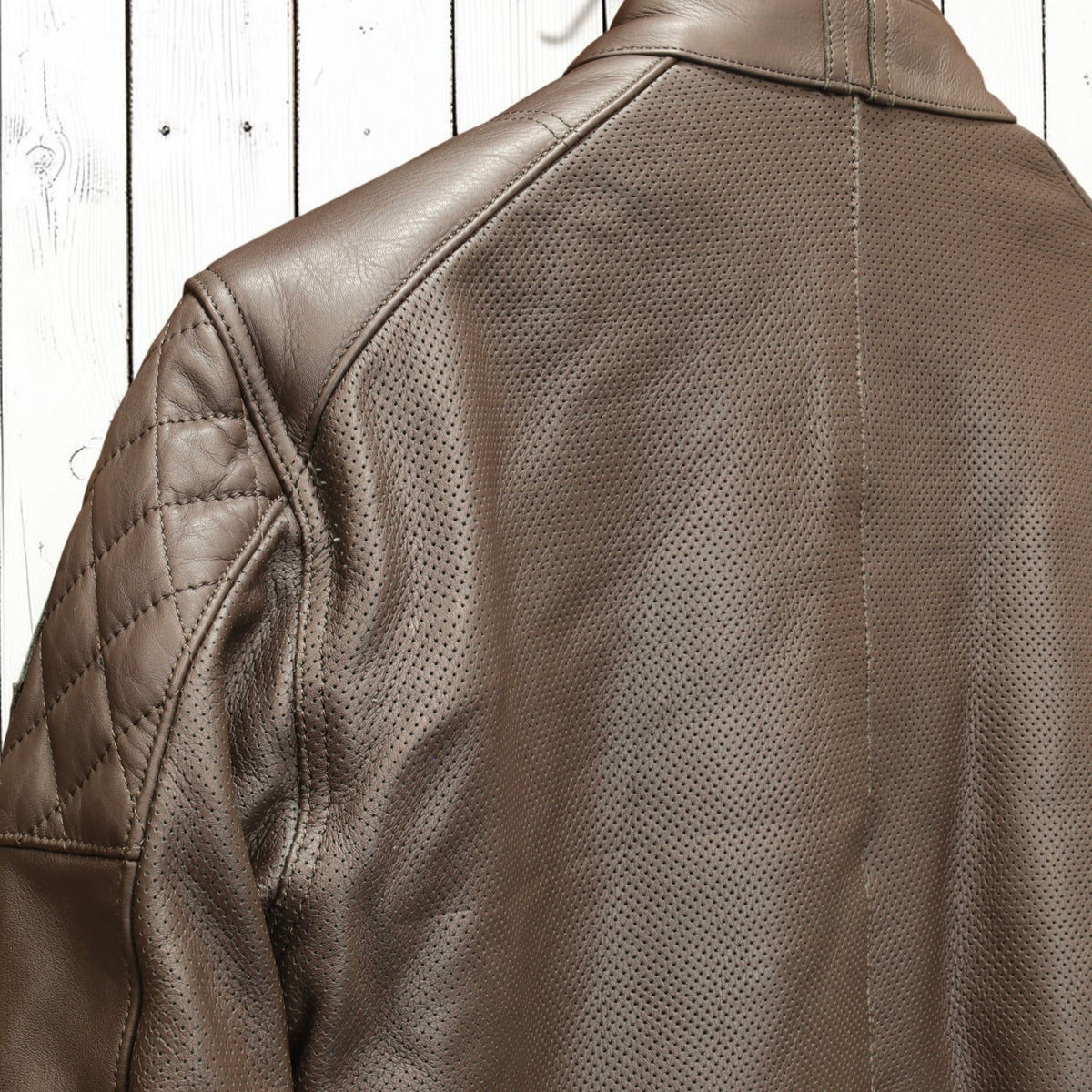 MERLIN （マーリン） パンチングレザーレザージャケット 　"ICON D3O LEATHER JACKET" 【ブラウン/クリーム】