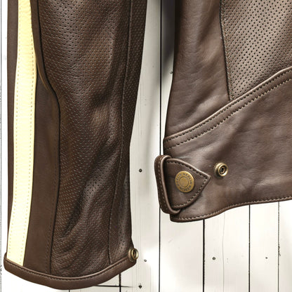 MERLIN （マーリン） パンチングレザーレザージャケット 　"ICON D3O LEATHER JACKET" 【ブラウン/クリーム】