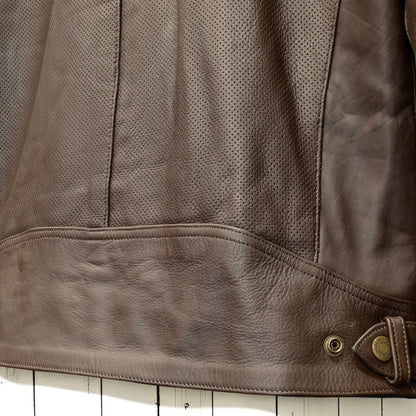 MERLIN （マーリン） パンチングレザーレザージャケット 　"ICON D3O LEATHER JACKET" 【ブラウン/クリーム】