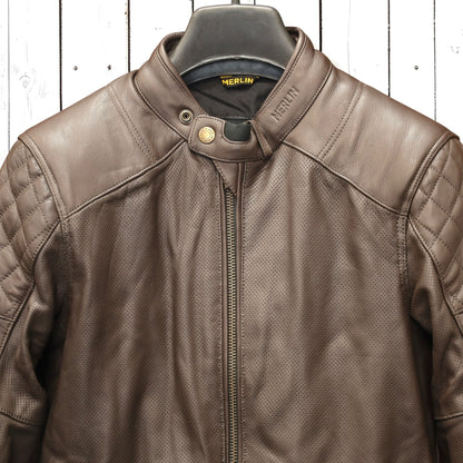 MERLIN （マーリン） パンチングレザーレザージャケット 　"ICON D3O LEATHER JACKET" 【ブラウン/クリーム】
