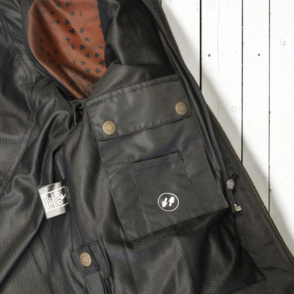 MERLIN （マーリン） パンチングレザーレザージャケット 　"ICON D3O LEATHER JACKET" 【ブラウン/クリーム】