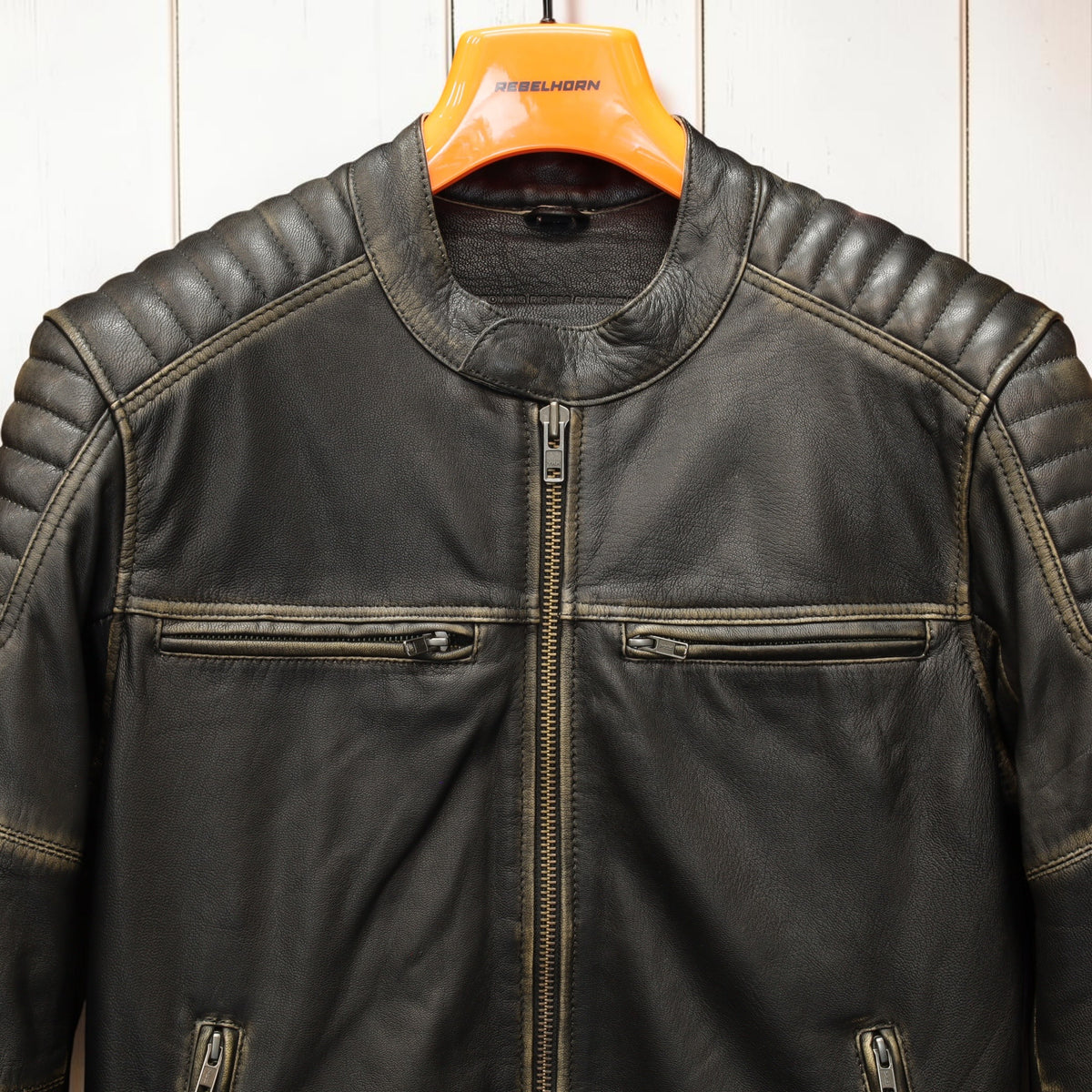 REBELHORN（レベルホーン）レザージャケット "Hunter II Leather Jacket " 【ヴィンテージブラウン】
