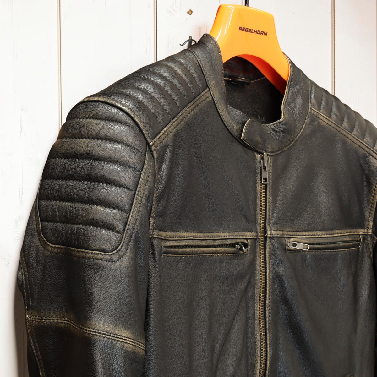 REBELHORN（レベルホーン）レザージャケット "Hunter II Leather Jacket " 【ヴィンテージブラウン】