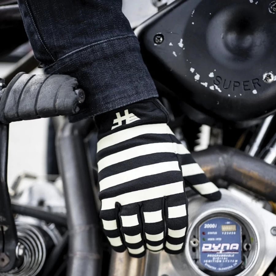 HolyFreedom ホーリーフリーダム テキスタイルグローブ ボーダー ブラック/オフホワイト 【ST.QUENTIN LIGHT GLOVES】