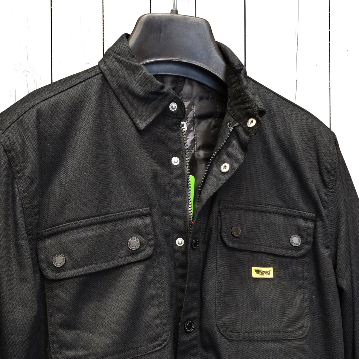Roeg ローグ ワックコットンシャツジャケット "Chris wax Overshirt" 【ブラック】