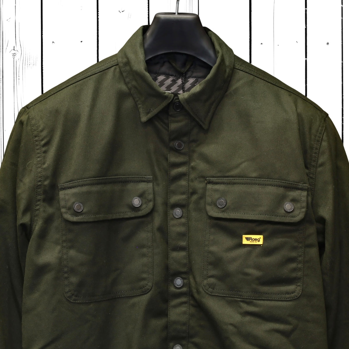 Roeg ローグ ワックコットンシャツジャケット "Chris wax Overshirt" 【アーミーグリーン】